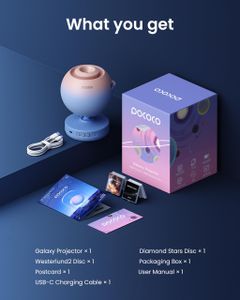 POCOCO Galaxy Star Projector Night Light – 2 Discs, Pink, Home Planetarium
