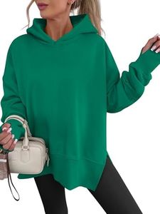 ANRABESS Hoodies for Women Oversized Thumb Hole Sweatshirts,Green,XL