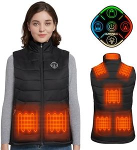 KOVNLO Womens Heated Vest, 4 in 1 Smart Controller, Lights-out Design, Lightweight Heating Vest (Battery Pack Not Included), Black, Medium