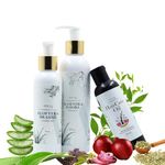 Aranya Life Ayurvedic Hair Care Set with 1 Aloe Vera Jojoba Shampoo (200 ml) / 1 Aloe Vera Brahmi Conditioner (100 ml) / 1 Hair Care Oil (100 ml) for Promotes Hair Growth