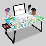 DIVIJA STORE Study Table Bed Table Premium Laptop Table/and Portable Plastic/Writing Desk for Office/Home/School (ABCD COTTED)