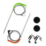 Replacement Meat Probe for Traeger Pellet Grill and Smoker, Comes with 2 Pack Probe Grommet 2 Pack Meat Probes adn Temperature Probe Clip