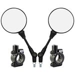 Motorcycle Rearview Mirror, Universal Folding Round Mirror and 10mm Mounting Base for Motorcycles, Scooters, Bicycles