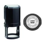 Company Logo Custom Made 42mm Circular Self Inking Stamp - Your own Business Logo and Text Stamp in Black Ink