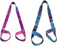 Générique 2pcs Adjustable Yoga Mat Strap Yoga Mat Carrying Strap Sling Yoga Stretch Strap Printed Yoga Mat Elastic Strap Fitness Stretching Strap Belt Pack Up Easily Different Mat Sizes