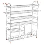 WINSTAR Stainless Steel 6 Shelf Wall Mount Kitchen Utensils Rack | Dish Rack with Plate & Cutlery Stand | Modular Kitchen Storage Rack | Kitchen Organizer | 36 H x 36 L inches (Lower 2 Plate)