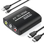 Setuact AV to HDMI Converter with HDMI Cable,RCA to HDMI Converter for PS1,PS2,PS3,Xbox,N64,WII,SNES,VHS,VCR,Blue-Ray DVD Players,STB