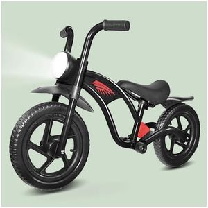 KRIDDO Kids Balance Bike for 2-5 Years, with Front Light, Upgraded Tires for All Terrain, Upgraded Bearing for Smooth and Stable Riding, Front and Rear Fenders, Adjustable Seat, Black