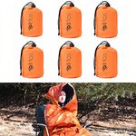 Artostravel Pack of 6 Emergency Bivy Sack Survival Sleeping Bag| Thermal Blanket | Waterproof Breathable| for Camping, Hiking and Any Outdoor Activities.