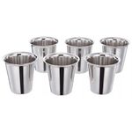 ScentRose 6 Glass Set - Coffee Glass - Tea Glass - Heavy Steel Glass for Kids - Steel Glasses Set of 6, Silver(120 ml) | Made in India