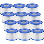 Vickmons Type VI Hot Tub Filter Cartridge Compatible with Lay-Z-Spa, Coleman SaluSpa 90352E, 58323E, 58323 Swimming Pool Pump, 12 Pack