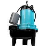 Little Giant 10SC-CIA-RF 115 Volt, 1/2 HP, 7200 GPH Automatic Cast Iron Submersible Sewage Pump with Piggy-Back Float Switch and 20-Ft. Cord, Blue, 511433