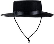 Tigerdoe Spanish Hat - Gaucho Hat, Amish Hat, Black Fedora Flat Top - Costume Hats, Black, One Size