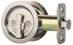 Dynasty Hardware Round Bed/Bath Privacy Pocket Door Latch Satin Nickel