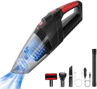 Handheld Vacuum Cleaner, Wet/Dry Cordless Vacuum Cleaner, 6.5KPA Powerful Cleaner, Rechargeable Portable Hand Vacuum, with Car Cigarette Lighter Cable, Led, HEPA Filter, for Home & Car & Pet Hair