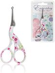 Stork Bird Rounded Safety Tip Embroidery Craft Stainless Steel Crane Scissors - Small White - 1 Pair