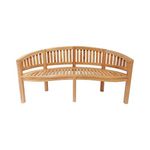 CHARLES BENTLEY Solid Wooden Teak Bench, Garden, Outdoor, Patio, Balcony, San Diego Bench, 3 Seater, Indonesian Timber, Durable, Curved Back And Arms, 24.5kg, 200kg User Weight, Seats 3, (160x83x60cm)