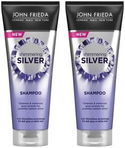 John Frieda Shimmering Shampoo for Dull Grey or White Hair, Silver, 250 ml (Pack of 2)