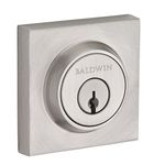 Baldwin SCCSD150 Reserve Single Cylinder Contemporary Square Door Lock with Key, Satin Nickel Finish