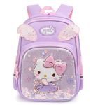 ADSON 5D Hard Shell Kawaii Travel School Bag|Backpack for Girls & Boys Aesthetics Large 14 Inches Casual Day Pack Cartoon Bookbag Rucksack (Multi Colour Hello Kitty)