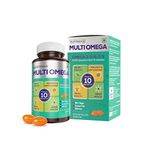 Jubilant Nutrihance Multiomega 100% Vegan Omega Softgel | Omega 3-5-6-7-9, Vitamin D3 | Support Heart, Nerve & Renal Health | Strengthens Immunity & Antioxidant Effect (60 Veg Softgels)