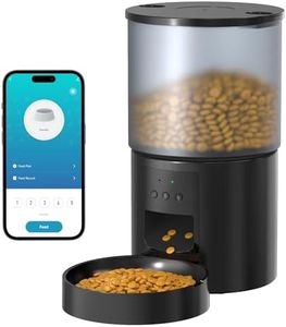 Futterautomat Katze Katzenfutter Automat WiFi: Futterspender Katze mit Maßgeschneidert Zeitplan - Automatischer Hunde/Katzen Futterautomaten APP-Steuerung Katzenfutterspender - 4L Schwarz