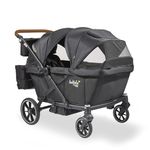 Larktale Caravan Coupe Quad, Byron Black - Compact Stroller/Wagon for Kids & Babies - Seats up to Four Passengers with 215 lbs. Total Weight Capacity - Dual Sun Canopies - 2024 Version