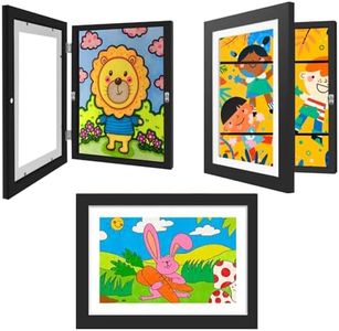 NEUERMOND 3 Pack Kids Artwork Frames 10x12.5 Inch Changeable Kids Art Frame with Front Opening for Art Display, Horizontally Vertically Wall Mount for Kids Drawing & School Projects (Black)