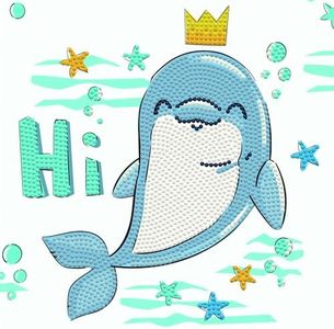 Diamond Dotz Dolphin Hi! Dotz Box Animal Diamond Painting Kits for Adults - Diamond Art Kits a Relaxing Creative Craft Kit with Dotz Gems 8.7"x8.7"