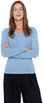 State Cashmere Women’s Essential V-Neck Sweater 100% Pure Cashmere Classic Long Sleeve Pullover (Bella Blue, Small)