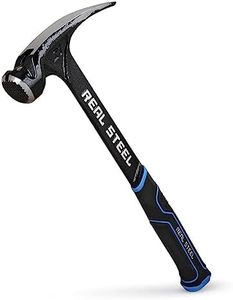 Real Steel 21 Oz One Piece Forged Milled Face Framing Hammer with Rip Claw 0517, Black