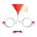 SMOQIO Beer Bong Funnel with Valve, Double Header, Bonus Bottle Opener, 1 Pack