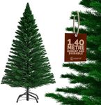 CASARIA® Green Artificial Realistic Christmas Tree With Luxury Noble Fir Leaves | 4.7ft Xmas Tree With Stand | Realistic Look | Fire Resistant | Quick & Easy Assembly | 140cm / 4.7ft