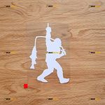 Bigfoot Sasquatch Fishing Middle Finger Sticker Decal Vinyl - White 6 Inches - No Background Die Cut for Car Boat Laptop Cup