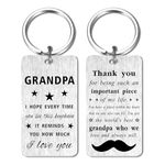 Gezxin Fathers Day Keyring Gifts for Grandpa- Grandfather Birthday Keyring from Grandkids- Christmas Thanksiving Valentines