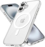 STP FEEL® Transparent Magnetic Clear Case for iPhone 16 5G [Compatible All MagSafe Accessories] Slim Shockproof Transparent case Phone Back Cover Case for Men Women