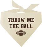 Throw Me The Ball Football Dog Bandana (Natural, OS 861)