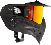 Maddog HK Army HSTL Paintball Airsoft Mask Goggle System | Replaceable Thermal Dual-Pane Anti Fog Lens | Adjustable Full-Face Safety Certified Protection - Black with Fire Lens