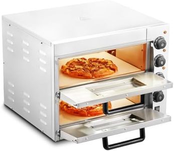 VEVOR Commercial Pizza Oven Countertop, 16" Double Deck Layer, Stainless Steel Electric Pizza Oven with Stone and Handle, Multipurpose Indoor Pizza Maker for Restaurant Home Pretzels Baked