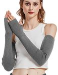 Novawo Wool Blend Long Fingerless Gloves Winter Warm Arm Warmer