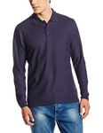 Fruit of the Loom Men's Premium Long Sleeve Polo Shirt, Deep Navy, X-Large