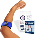 Doctor Developed Tennis Elbow Brace - Durable Tennis Elbow Brace for Tendonitis & Injuries - Comfortable Tennis Elbow Brace for Men & Women - Golfers Elbow Brace with Doctor Handbook (Single, Blue)