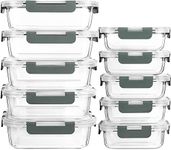 MCIRCO [10-Pack] Glass Meal Prep Containers with Lids, Food Storage Containers With Snap Locking Lids, Airtight Lunch Containers, Microwave, Oven, Freezer and Dishwasher