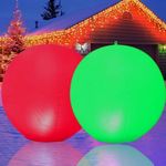Narasios Solar Lights Outdoor Decoration Pool Light Floating 2 Pack Inflatable 13in Pool Ball Waterproof Garden Beach Wedding Party Decor Pool Accessories for Kid Adult