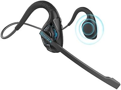 BANIGIPA Bluetooth Headset with Boom Microphone, Open Ear Headphones w/Noise Canceling Mic, Wireless Headset for Phone Laptop PC Computer, Light and Comfortable for Office Meeting Home Working-10 Hrs