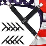 QCWQMYL Upgrade Design Bed Sheet Straps 8 PCS Sheet Holders for Corners Fitted Sheet Clips Sheet Suspenders Black
