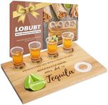 LOBUBT Tequila Shot Board Shot Glasses Serving Tray with Salt Rim Funny Shot Glasses Holder,Tequila Gifts for Housewarming,Liquor, Parties,Bar,Restaurant