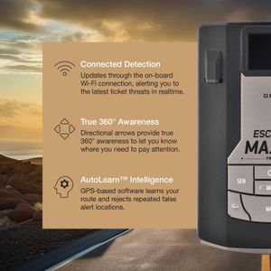 Escort MAX 360c Radar Detector – 360° Laser Detection, Wi-Fi Enabled