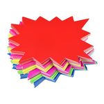 sourcing map Blank Star Burst Sale Signs Price Tags Fluorescent Star Pricing Labels 90x70mm 6 Colors for Retail Sales Pricing, Pack of 60