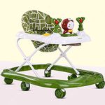 Baybee Bizzy Baby Walker for Kids, Round Kids Walker with 3 Position Adjustable Height | Walker for Baby with Baby Toys and Music, Activity Walker for Babies 6-18 Months (Green) (Yoyo Green)